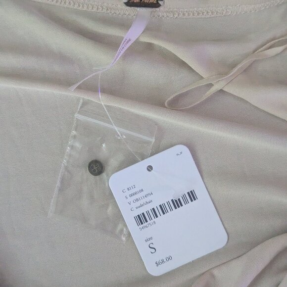 Free People Long Sleeve Top Cowl Neck Raw Edge Hem Drop Shoulder Size Small - Picture 8 of 8